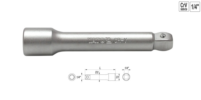 SOCKET EXTENSION WOBBLE 1/4 DRV - 100 MM STEEL BALL RETAINER